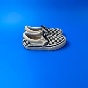 Vans Kids Black and White Checkered Sneakers 10.5